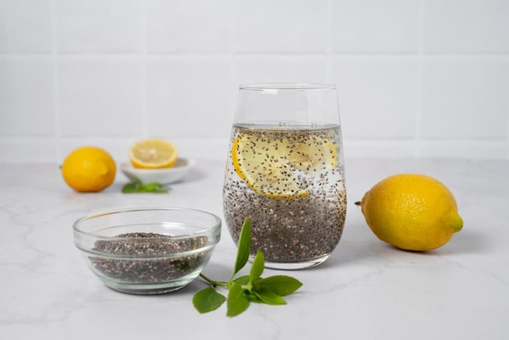 Chia seeds in water